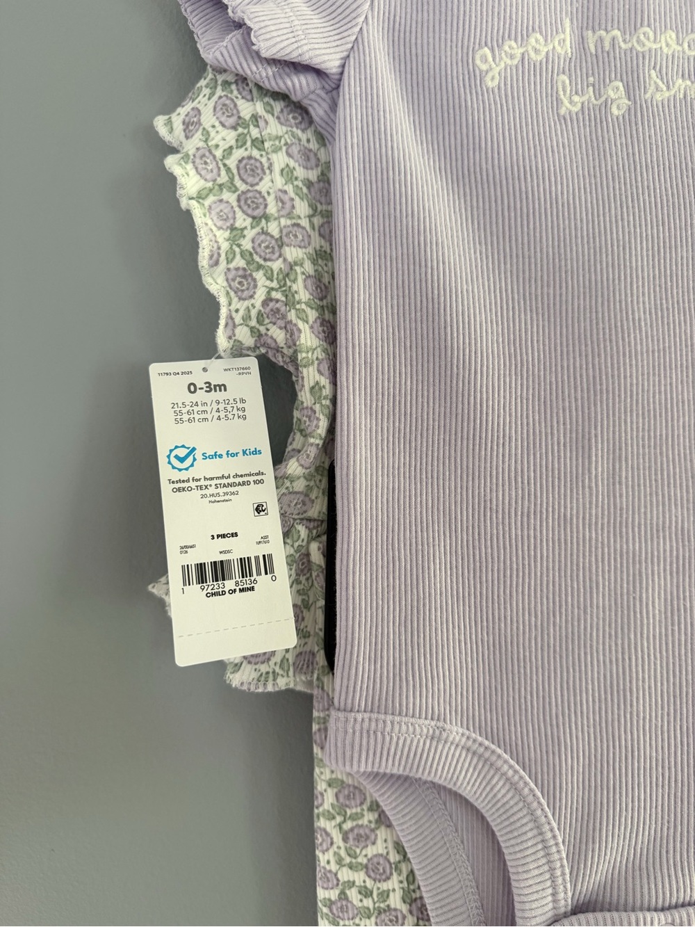Carter's Lilac Floral Ruffle Romper Set - Picture 5 of 5